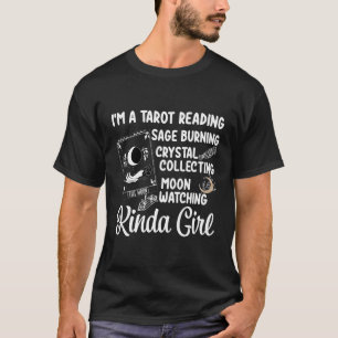 Tarot Reading Moon Phases Crystal Sage Burning Mys T-Shirt