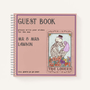 Tarot Skeleton Lovers Wedding Guest Book