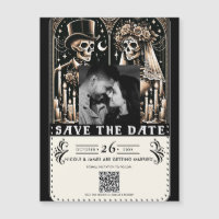 Tarot Skeletons Bride Groom Wedding  Save the Date