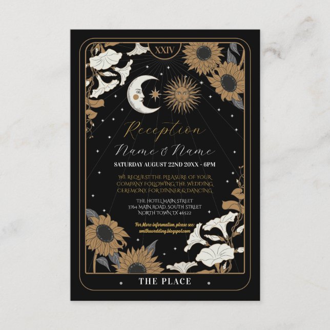Tarot Sun Moon Aligned Accommodation Wedding Cards (Front)