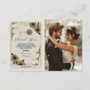 Tarot Sun Moon Photo Thank You Wedding Cards