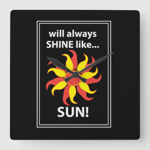 Tarot Sun Mystical Tarot Square Wall Clock