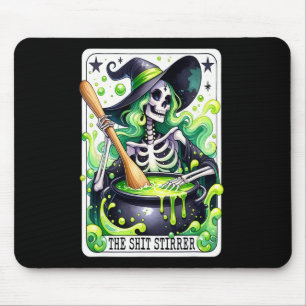 Tarot The Stirrer Funny Halloween Witch Tarot Card Mouse Pad