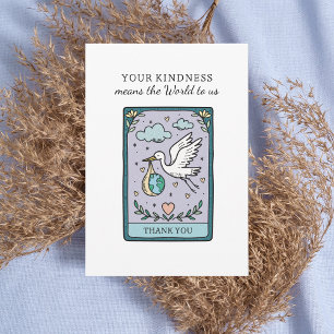 Tarot The World Baby Shower Thank You Card