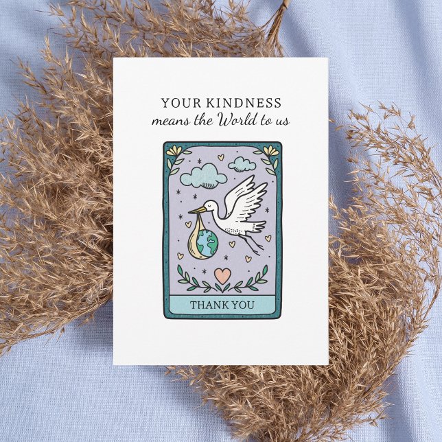 Tarot The World Baby Shower Thank You Card (Creator Uploaded)