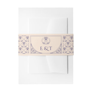 Tarot Wedding Mystic Heart Cutlery Band Flower Invitation Belly Band