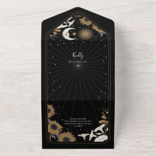 Tarot Wedding & RSVP Sun Moon Aligned Invite