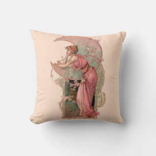 TAROTS/ LADY OF THE MOON, FLOWERS IN PINK CUSHION