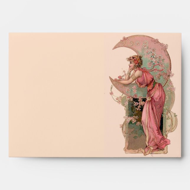 TAROTS/ LADY OF THE MOON,FLOWERS IN PINK ENVELOPES (Front)