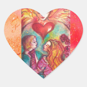 TAROTS LOST SHADOWS,LOVERS Valentine's Day Heart Sticker