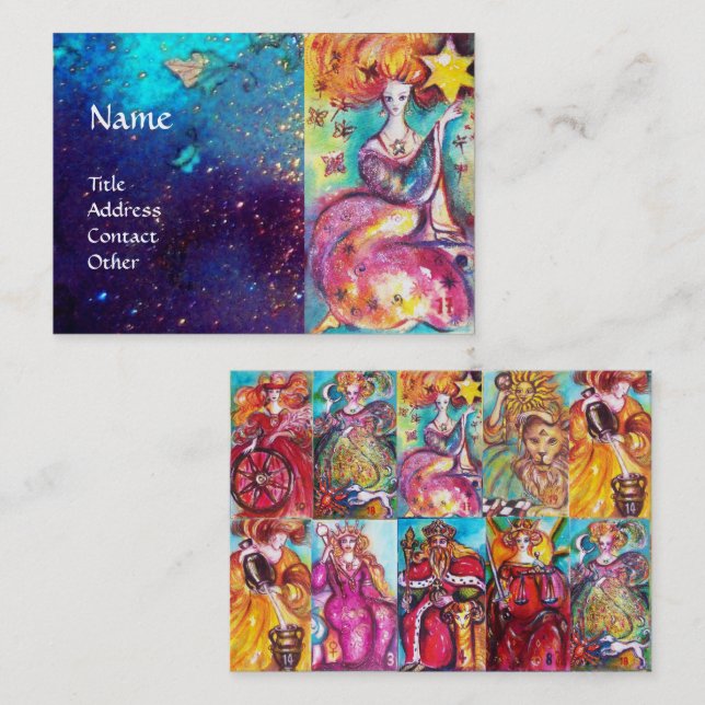 TAROTS OF LOST SHADOWS STAR Moon,Sun,Justice Business Card (Front/Back)