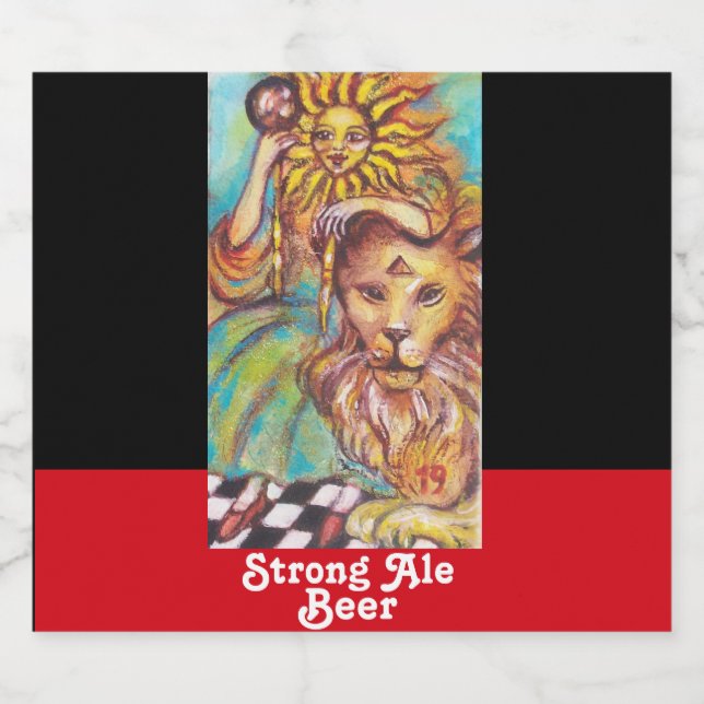 TAROTS OF THE LOST SHADOWS /THE SUN STRONG BEER BOTTLE LABEL (Single Label)