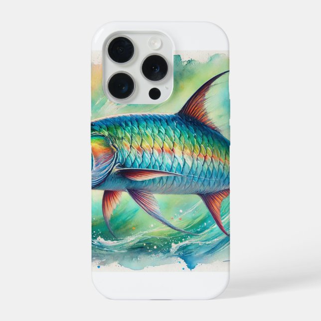 Tarpon fish 051024AREF147 - Watercolor iPhone Case (Back)