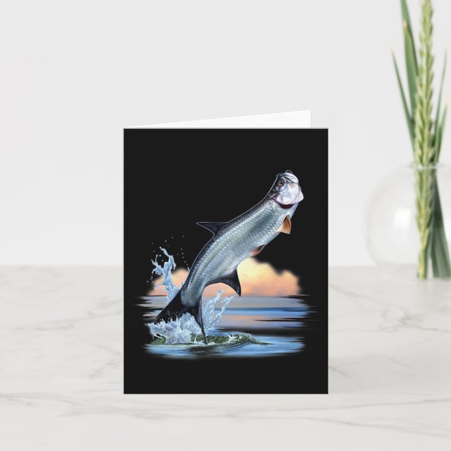 Tarpon Fish Fresh Water Wildlife Hunting Fishing A Card (Front)
