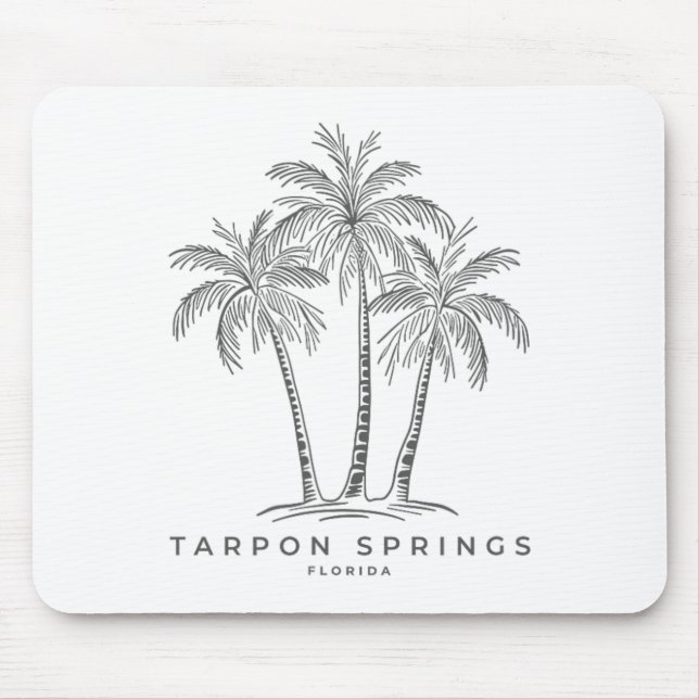 Tarpon Springs Florida Fl Beach Vacation Palm Tree Mouse Pad (Front)