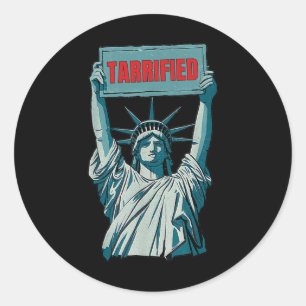 Tarrified Funny Political Humour Saying Anti Trump Classic Round Sticker