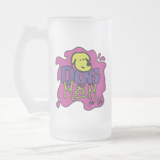 Tarro Dog Mom For Life Frosted Glass Beer Mug