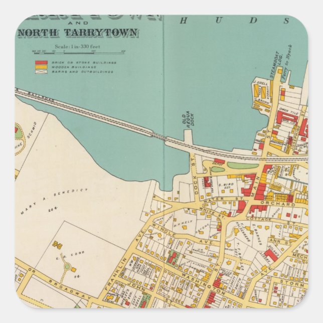 Tarrytown, N Tarrytown Square Sticker (Front)