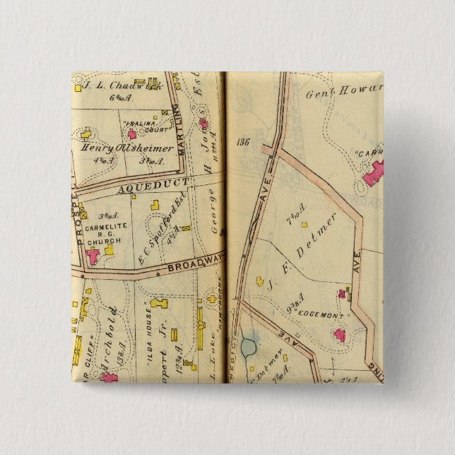 Tarrytown, New York 3 15 Cm Square Badge (Front)