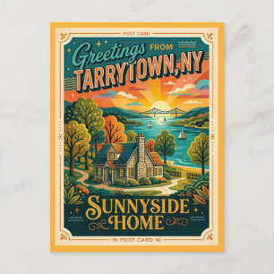 Tarrytown NY Sunnyside Vintage Style Postcard