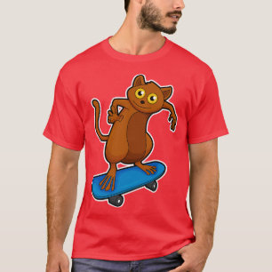 Tarsier as Skater with Skateboard T-Shirt