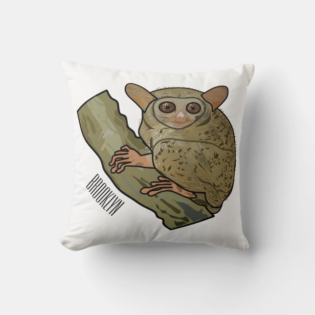 Tarsier cartoon illustration  cushion (Front)