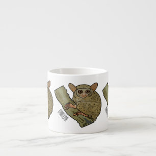 Tarsier cartoon illustration espresso cup