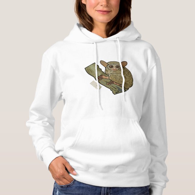 Tarsier cartoon illustration hoodie (Front)
