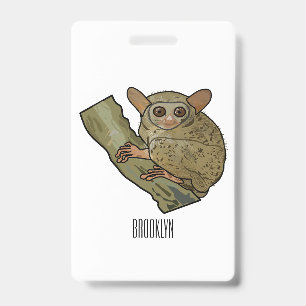Tarsier cartoon illustration ID badge