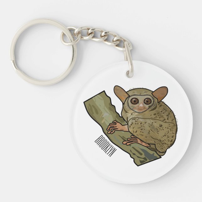 Tarsier cartoon illustration  key ring (Front)