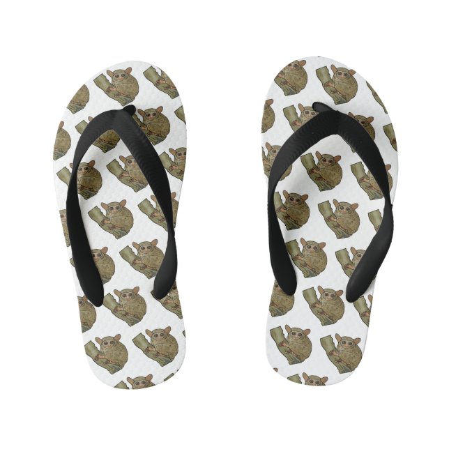 Tarsier cartoon illustration  kid's jandals (Footbed)