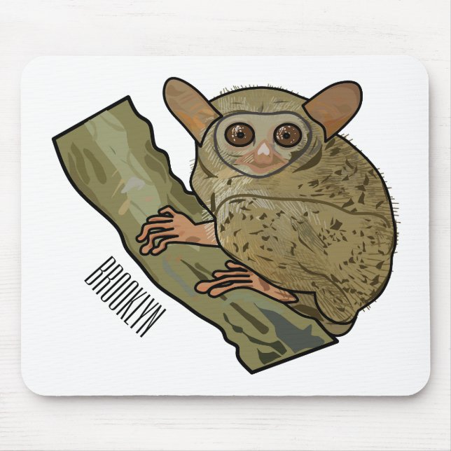 Tarsier cartoon illustration  mouse pad (Front)