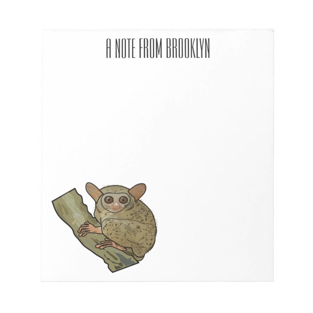 Tarsier cartoon illustration  notepad (Front)