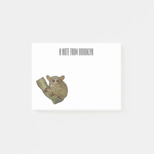 Tarsier cartoon illustration post-it notes