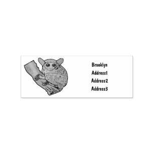 Tarsier cartoon illustration rubber stamp