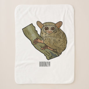 Tarsier cartoon illustration sherpa blanket