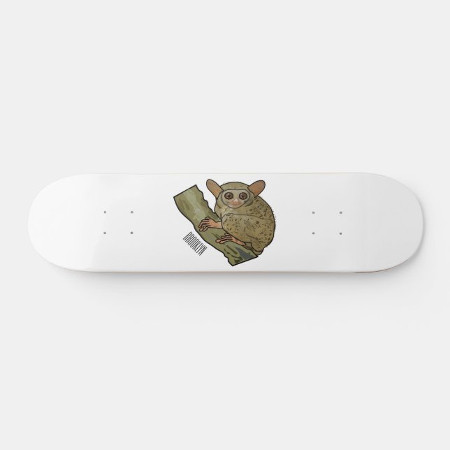 Tarsier cartoon illustration skateboard (Horz)