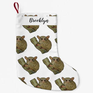 Tarsier cartoon illustration small christmas stocking