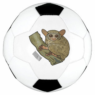 Tarsier cartoon illustration soccer ball
