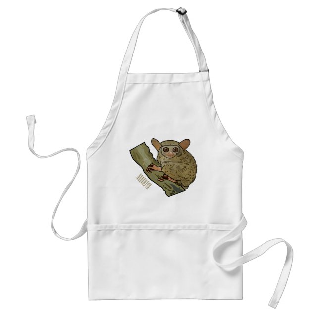 Tarsier cartoon illustration  standard apron (Front)