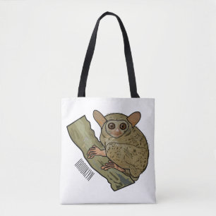 Tarsier cartoon illustration  tote bag