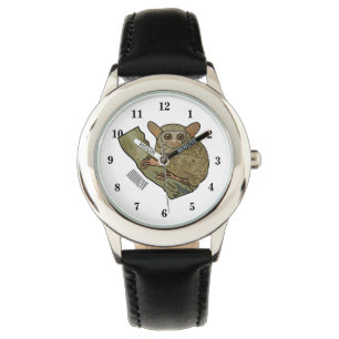 Tarsier cartoon illustration watch