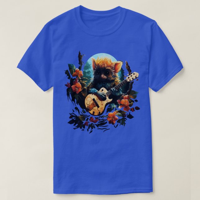 Tarsier Playing Guitar T-Shirt (Design Front)