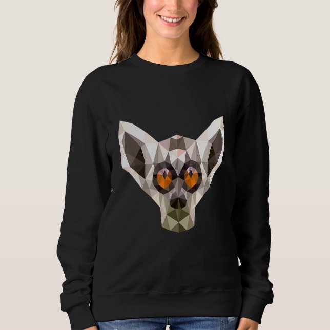 Tarsier Primate Monkey Polygon Monkey Artists Sweatshirt (Front)