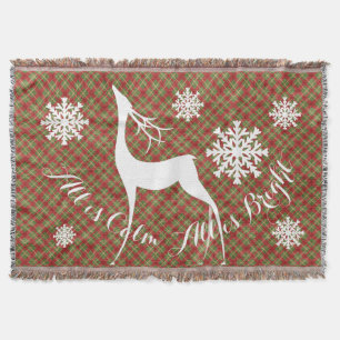 Tartan All is Calm All is Bright Deer Throw