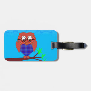 Tartan and Hearts Owl Luggage Tag