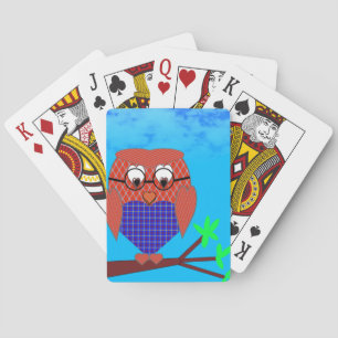 Tartan and Hearts Owl Playing Cards