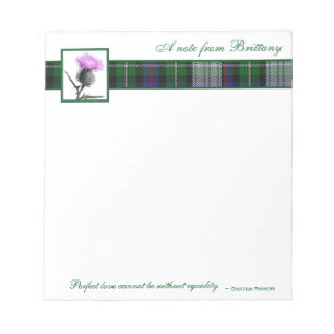 Tartan and Thistle Notepad with Scottish Proverb