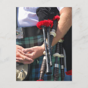 Tartan Bagpipes Postcard