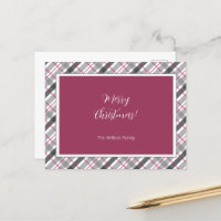 Tartan Balmoral Black Grey Burgundy Monogrammed